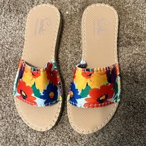 Colorful Floral Slide Sandals
